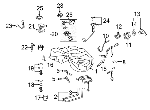 Gasket, Fuel Suction Tube Set Diagram for 77169-53010