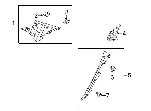 2013 Toyota Corolla Interior Trim - Quarter Panels Diagram