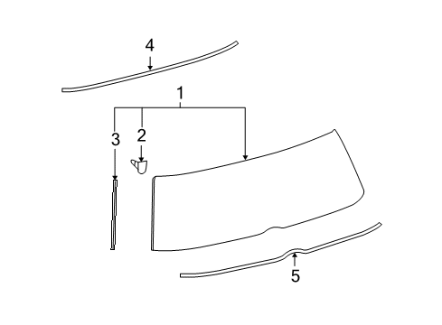 2015 Scion xB Lift Gate - Glass & Hardware Diagram