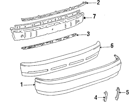 1989 Toyota Celica Rear Bumper Diagram 1 - Thumbnail