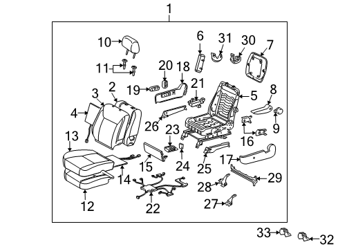 2008 Toyota Sienna Front Seat Components Diagram 4 - Thumbnail