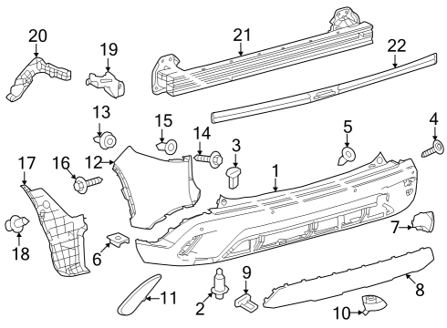 2022 Toyota Corolla Cross Bumper & Components - Rear Diagram