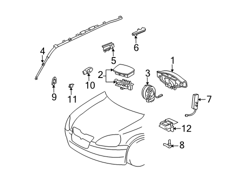 2006 Scion xA Air Bag Components Diagram