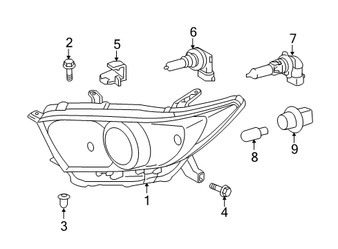 2012 Toyota Highlander Bulbs Diagram 6 - Thumbnail