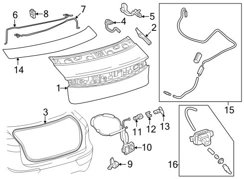 2023 Toyota Crown Trunk Lid & Components Diagram