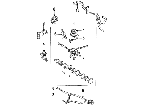 1994 Toyota Celica P/S Pump & Hoses, Steering Gear & Linkage Diagram 3 - Thumbnail