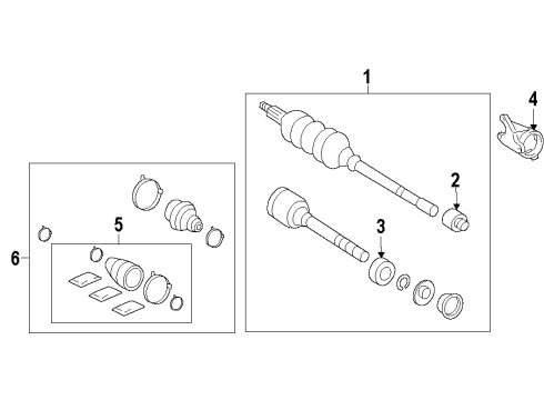 2020 Toyota Sienna Axle Shafts & Joints, Drive Axles Diagram