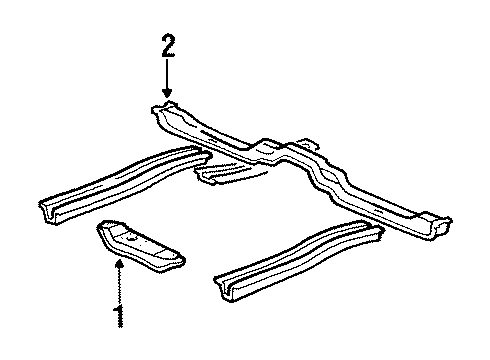 1988 Toyota Tercel Floor Crossmember, Front Diagram for 57408-16010