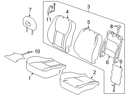 2004 Toyota RAV4 Front Seat Components Diagram
