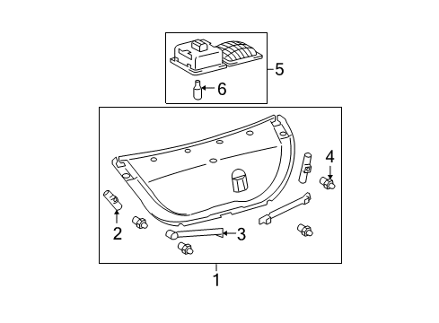 2005 Toyota Avalon Interior Trim - Trunk Lid Diagram