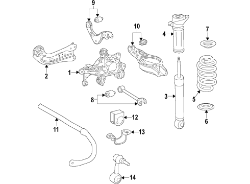 2018 Toyota Camry Member Sub-Assembly, Rear Suspension Diagram for 51206-06130