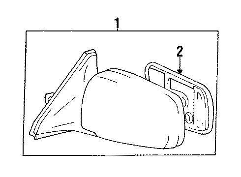 1990 Toyota Camry Mirror Assembly, Black, Passenger Side Diagram for 87910-32200-B0