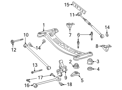 Bolt, Suspension Member Set Diagram for 90951-A1001