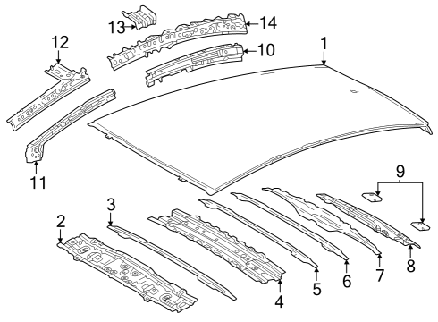 2023 Toyota Prius AWD-e Roof & Components Diagram