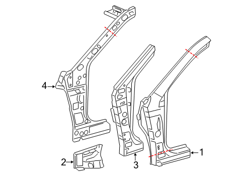2013 Toyota Camry Hinge Pillar Diagram