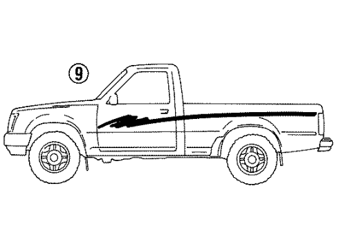 1993 Toyota Pickup Stripe Tape Diagram 3 - Thumbnail