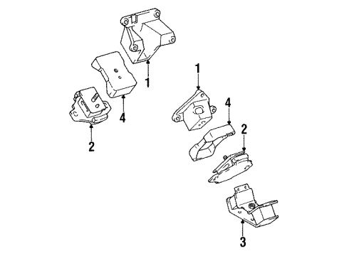 1994 Toyota Pickup Engine & Trans Mounting Diagram 2 - Thumbnail