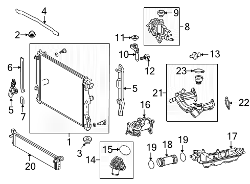 Cushion, Radiator Support, Upper Diagram for 16523-38010