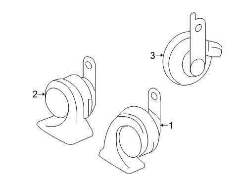 Horn Assembly, Low Pitched Diagram for 86520-48090