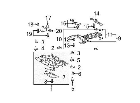Retainer, Rear Bumper, Lower Diagram for 52526-53020