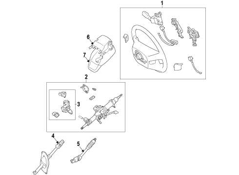 2020 Toyota Sequoia Steering Column & Wheel, Steering Gear & Linkage Diagram 1 - Thumbnail