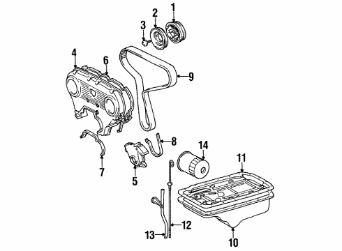 1994 Toyota T100 Engine Parts & Mounts, Timing, Lubrication System Diagram 3 - Thumbnail