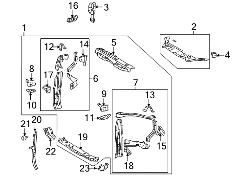 2012 Toyota Highlander Radiator Support Diagram
