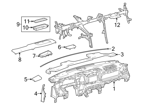 2024 Toyota Sequoia Cluster & Switches, Instrument Panel Diagram