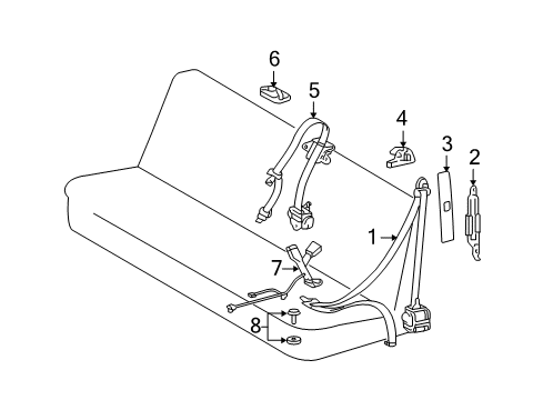 2006 Toyota Tundra Front Seat Belts Diagram 3 - Thumbnail