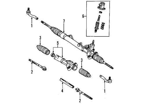 2004 Toyota Echo P/S Pump & Hoses, Steering Gear & Linkage Diagram