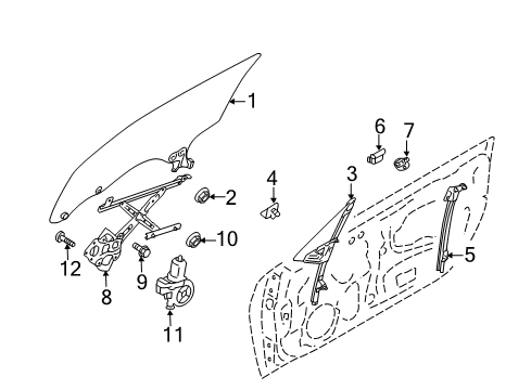 2016 Scion FR-S Glass - Door Diagram