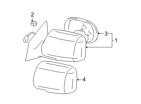 2009 Toyota Yaris Mirror Assembly, Passenger Side Diagram for 87910-52680