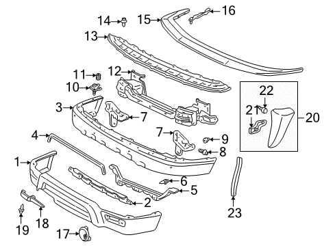 2002 Toyota 4Runner Front Bumper Diagram
