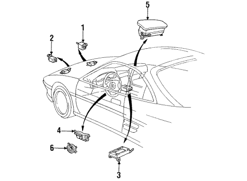 1994 Toyota MR2 Air Bag Components Diagram