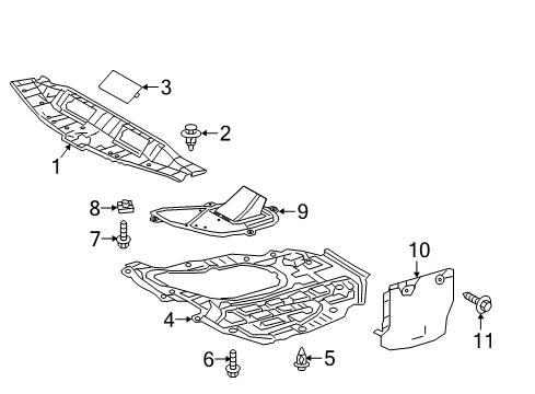 2018 Toyota Camry Splash Shields Diagram 4 - Thumbnail