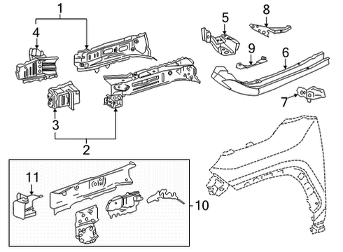 2021 Toyota RAV4 Prime Structural Components & Rails Diagram 3 - Thumbnail