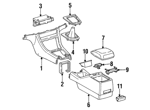 1993 Toyota Camry Front Console, Rear Console Diagram