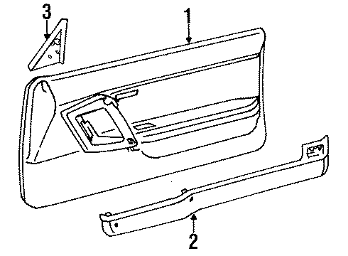 1987 Toyota Celica Belt Weatherstrip, Front Inner Driver Side Diagram for 68220-20240