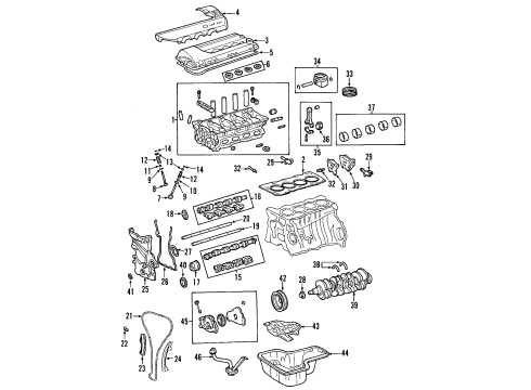 2005 Toyota Matrix Engine Parts & Mounts, Timing, Lubrication System Diagram 4 - Thumbnail