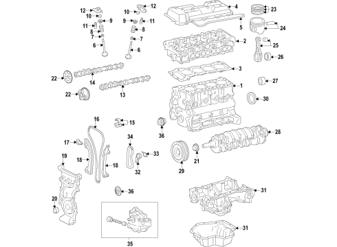 2022 Toyota Corolla Engine Parts & Mounts, Timing, Lubrication System Diagram 6 - Thumbnail