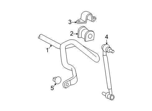 2009 Scion tC Stabilizer Bar & Components - Front Diagram