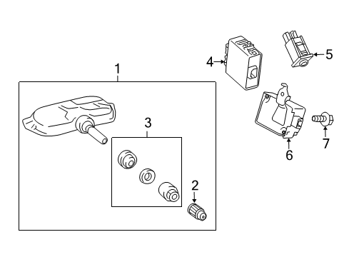 2017 Toyota Prius V TPMS Sensor Diagram for 42607-52020