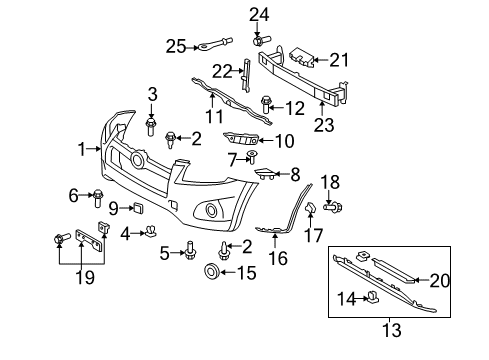 2010 Toyota RAV4 Front Bumper Diagram