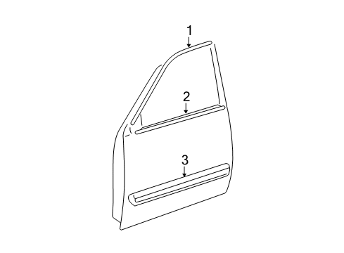 2005 Toyota Sequoia Exterior Trim - Front Door Diagram