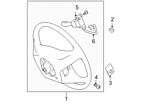 2008 Toyota Sienna Steering Column, Steering Wheel & Trim Diagram 4 - Thumbnail