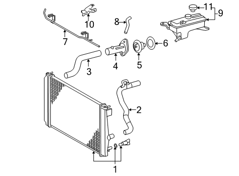 2006 Toyota RAV4 Radiator & Components Diagram 1 - Thumbnail