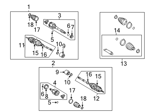 2005 Toyota Highlander Boot Kit, Front Diagram for 04438-58030