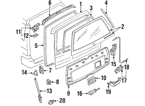 1992 Toyota Corolla Back Glass Diagram