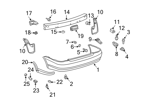 2004 Toyota Echo Rear Bumper Diagram