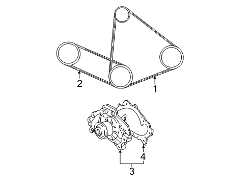 2000 Toyota Solara Water Pump, Belts & Pulleys Diagram
